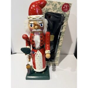 The Bombay Company Santa's Helper Nutcracker 15" FLAWED SEE PHOTOS.